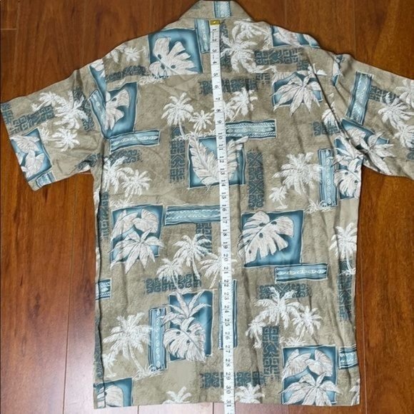 Moda Campia Buttoned Down Short Sleeve Shirt Plam Trees Tropical Hawaii Men's S - Picture 6 of 7